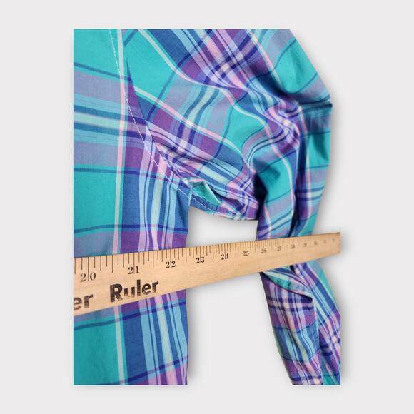 Bonobos Slim Fit Plaid Button Down Shirt Purple Blue Long Sleeve Men's XL - Picture 4 of 6